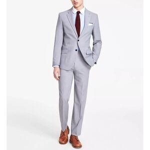 Nautica Men's Modern Fit Bi-Stretch Suit Light Gray 40R Jacket / 36Wx29L‎ Pants